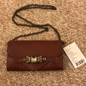 Anthropology brown leather wallet